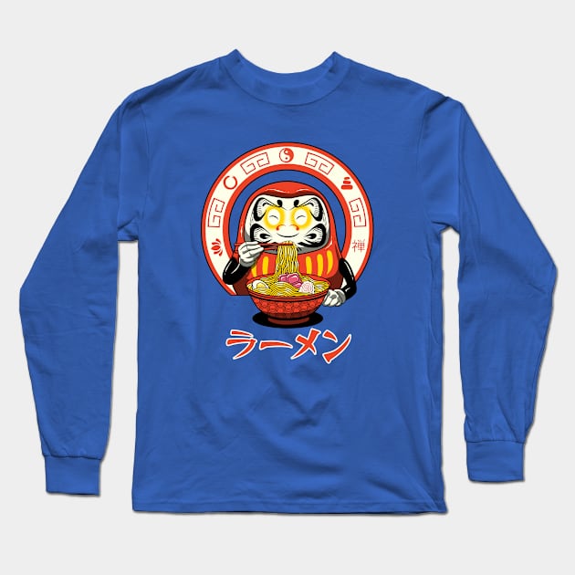 Daruma Zen Ramen Long Sleeve T-Shirt by Vincent Trinidad Art